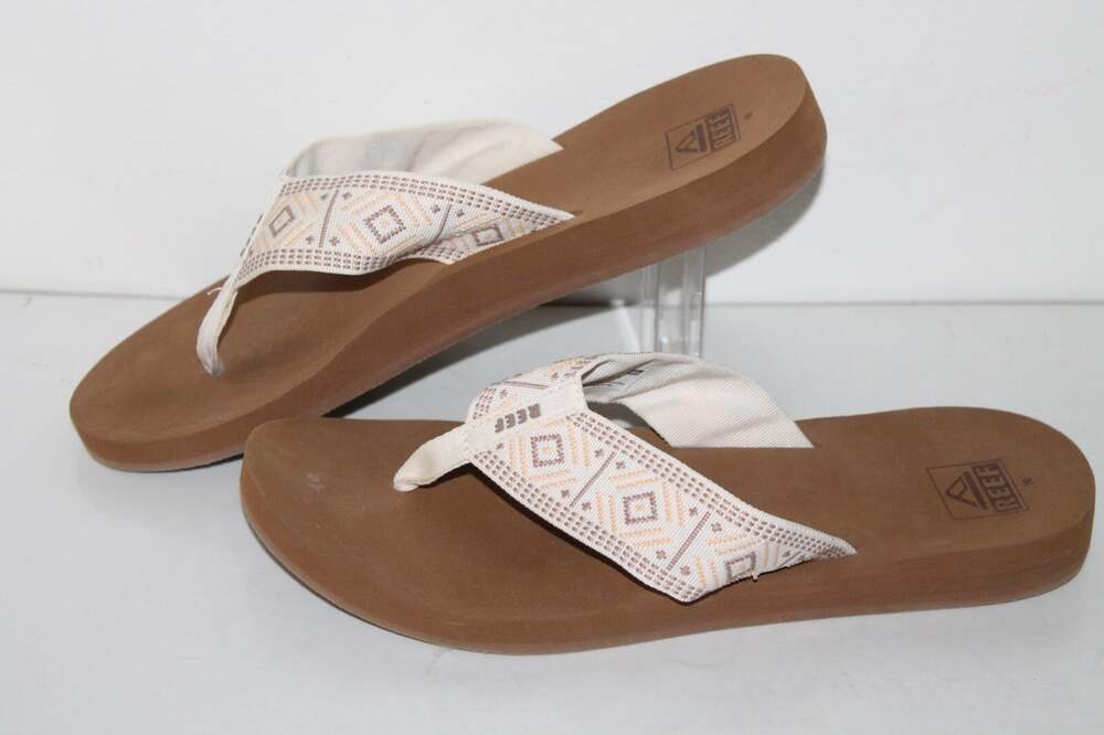Reef Spring Woven Thong Sandals, Womens 10, Beige, Boho Style
